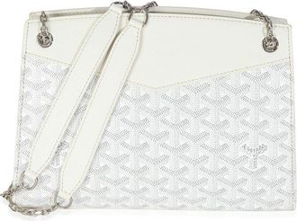Goyard White Goyardine Canvas Rouette Structure PM (Authentic Pre-Loved)
