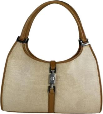 Gucci Pre-owned Shoulder Bag - Dames - Vintage Schoudertas - Beige - ONE Size - Leer - Vintage