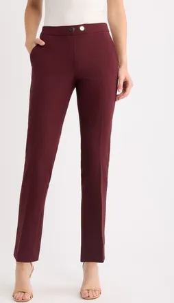 Anne Klein Straight Leg Pull On Pants in Barolo at Nordstrom, Size X-Large