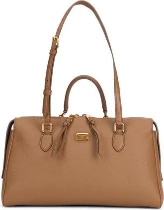 Dolce & Gabbana Tassen, Dames, Bruin, ONE Size, Leer, Vittoria Tote