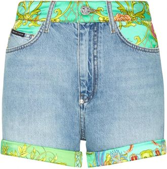 Philipp Plein Denim Shorts New Baroque - Dames - Denim shorts - Blauw - W26 - Denim - Korte Broeken