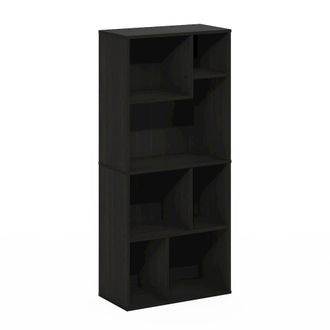 Furinno Daly 7-Cube Irregular Cubes Bookcase, Bookshelf, Storage Organizer, Espresso
