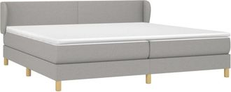 vidaXL Vidaxl - Cama Box Spring Con Colch&oacute;n Tela Gris Claro 200x200 Cm
