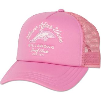 Billabong Embroidered Trucker Hat in Party Pink at Nordstrom