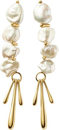 Missoma Keshi Pearl Drop Earrings - Gold - One Size