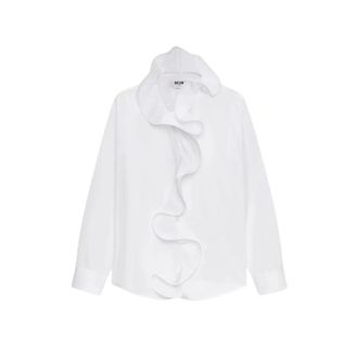 Msgm Msgm, Overhemden, Dames, Wit, XS, Katoen, Poplin Blouse
