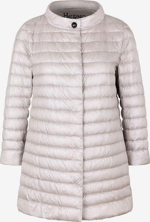 Herno A-f&ouml;rmige gesteppte Daunenjacke mit Stehkragen