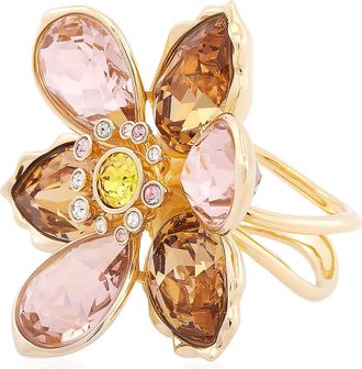 Swarovski Idyllia Flower Motif Gold-Tone Plated Ring, Size 60 (US 8.75)