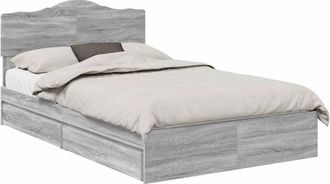 vidaXL Storage Bed Grey Sonoma 120 x 200 cm Engineered Wood vidaXL
