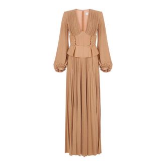 Elisabetta Franchi Dames, Jurken, Beige, Maat: M Su&egrave;de