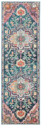 Safavieh Alfombra transicional de polipropileno azul/rosa, 66 x 213 cm