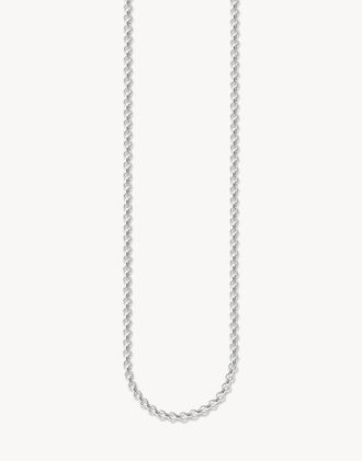 Thomas Sabo Catenina roll&ograve; argentata con maglie arrotondate-Argento