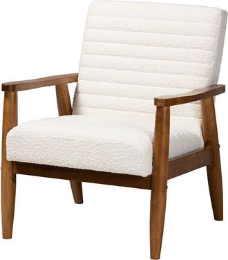 Baxton Studio Stratton Mid-Century Modern Boucle Armchair
