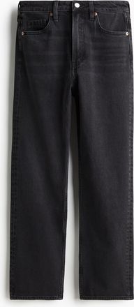 H&M Slim Straight High Ankle Jeans - Schwarz