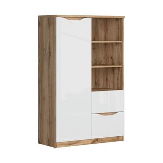 Petits Meubles Armario peque&ntilde;o 1 puerta 2 cajones tableros de aglomerado laminados