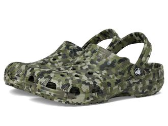 Crocs Classic Marbled Tie-Dye Clog Clog Shoes Army Green/Multi Confetti : Mens 11 - Womens 13 Medium, EVA