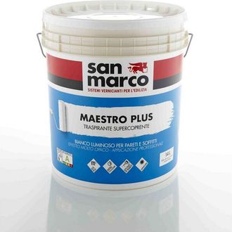 San Marco San Marco - Maestro plus pittura traspirante per interni bianca conf. 14 lt