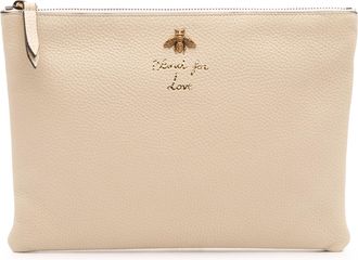 Gucci Pre-owned Womens Leather Bee Pouch - Ivory - One Size