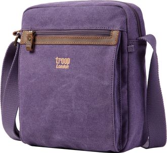 Troop London TRP0218 Classic Canvas Across Body Bag Purple