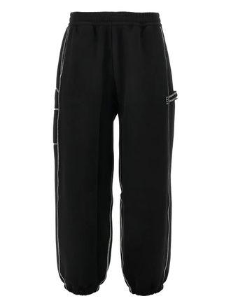 Emporio Armani contrast-trim joggers - men - Cotton/Polyester/Spandex/Elastane - S - Black