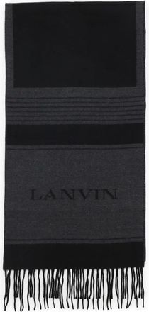 Lanvin Sciarpa a righe con frange - Nero