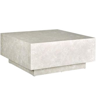 TecTake Mesa de centro, MDF aspecto travertino, carga 45 kg, 80x80x35 cm, gris