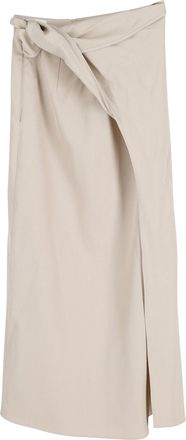 Max Mara Maxmara Midi Skirt in Beige Wool