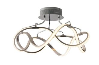 Netlighting Flight Integrated LED Semi Flush Ceiling Light Nickel 4000K in Grey