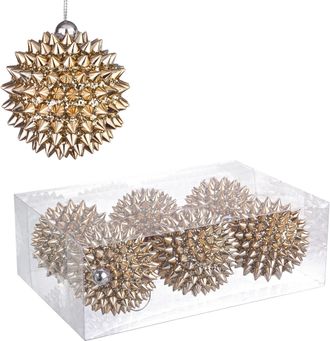 BIZZOTTO 6er-Set bruchfeste Weihnachtskugeln Studded