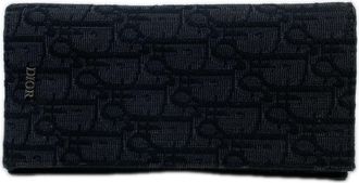 Dior Black Canvas Leather Long Wallet (Bi-Fold) (Pre-Owned)