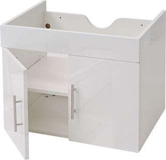 Hhg Mueble Bajo Lavabo Hhg 236, Mueble Bajo Lavabo Muebles De Ba&ntilde;o, Mvg Alto Brillo 60cm, Blanco