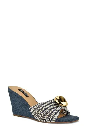 Nine West Nessla Wedge Sandal in Medium Blue at Nordstrom, Size 7.5