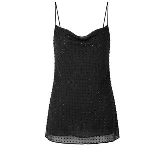 Trussardi Jeans Top met Bandjes en Glitterstippen - Dames - Tops - Zwart - Maat: S Poliester