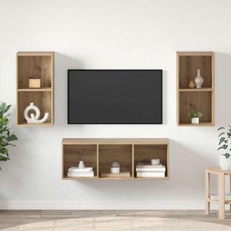 vidaXL Vidaxl - Conjunto De Mueble De Tv Roble Artisan 37 X 37 X 107 Cm