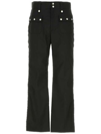 Gucci side-zips wide-leg canvas trousers - Black