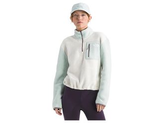 The North Face Yumiori 1/4 Zip Womens Coat White Dune/Opal Frost/Transcendent Grey : 2XL, Fleece/Polyester