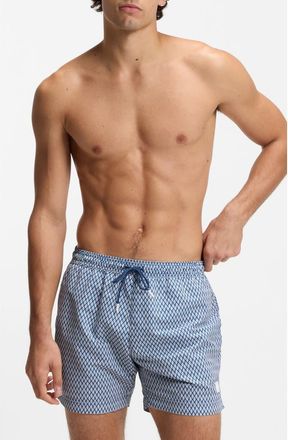 BOSS Vibe Swim Trunks in Open Blue at Nordstrom, Size Xx-Large