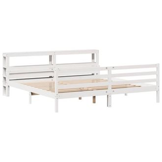 Berkfield Home Beautiful Bed Frame with Headboard without Mattress White 200x200 cm