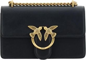 Pinko Love One Mini Schoudertas - Dames - Schoudertassen - Zwart - ONE Size - Leer - Tassen