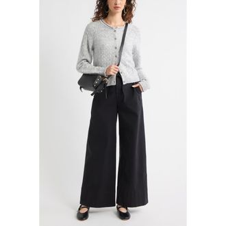 Treasure & Bond Nep Pointelle Cardigan in Grey Heather at Nordstrom Rack, Size Xx-Small