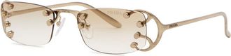 Prada Narrow Rimless Sunglasses - Gold - One Size