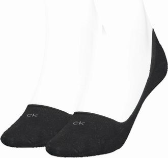 Calvin Klein Womens Calvin Klein 2 Pack Womens Invisible Socks Black - Size: 6.5/7/7.5/8/8.5/9/6
