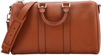 Louis Vuitton Aerogram Keepall Bandouliere Bag Leather 35 (Authentic Pre- Loved)