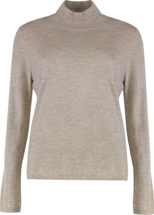Max Mara Beige High Neck Wool Sweater
