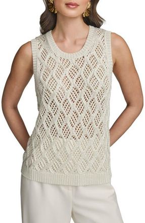 DKNY Diamond Pattern Sleeveless Sweater in Crm at Nordstrom, Size X-Large