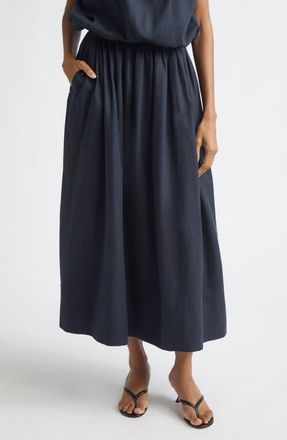 Toccin Imogen Linen & Cotton Skirt in Washed Jet at Nordstrom, Size Small