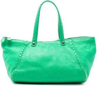 Bottega Veneta Pre-owned Leather Tote - Dames - Vintage Handtas - Groen - ONE Size - Leer - Vintage