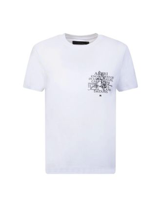 Amiri Womens Amiri Precious Memories Design White T-Shirt - Size: 10/8