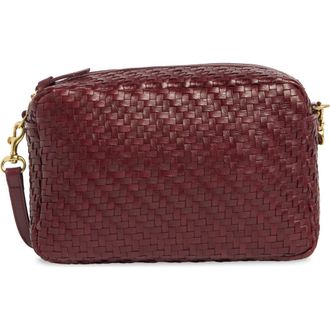 Clare Vivier Marisol Woven Leather Crossbody Bag in Cassis at Nordstrom