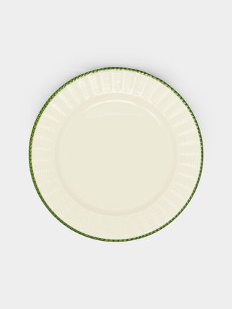 Este Ceramiche Porcellane Wicker Hand-Painted Ceramic Dinner Plates - 10.5in/27cm (Set of 4)